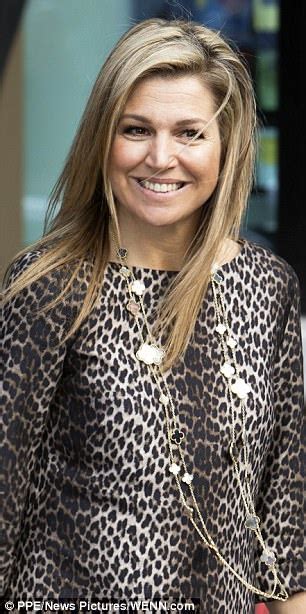 Queen Maxima Is Lovely In Leopard Print In Amsterdam Daily Mail Online