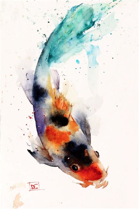 Koi Watercolor Fish Print Koi Art Koi Painting By Dean Etsy