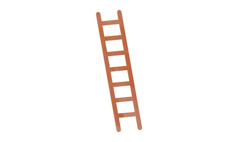 Simple Wooden Straight Ladder Watercolor Style Vector Illustration