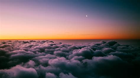 Wallpapers Hd Sunset Horizon Above Clouds