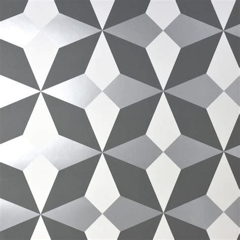 Fine Decor Newby Silver Geometric Wallpaper At