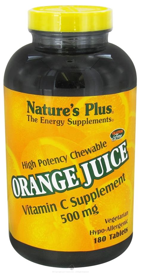 Find the best vitamin c supplements online at the vitamin shoppe. Buy Natures Plus - Orange Juice Chewable Vitamin C 500 mg ...