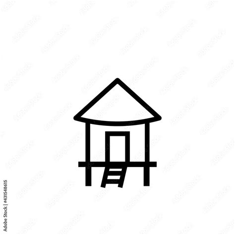 Nipa Hut Simple Line Icon Clipart Image Isolated On White Background