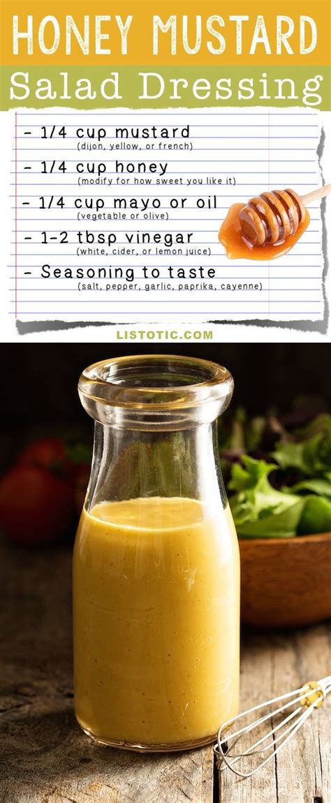 Easy Homemade Honey Mustard Salad Dressing Recipe Listotic Com Easy Homemade Salad Dressing