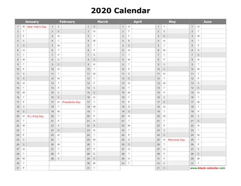Free Printable Two Page Monthly Calendar 2020 Example Calendar Printable