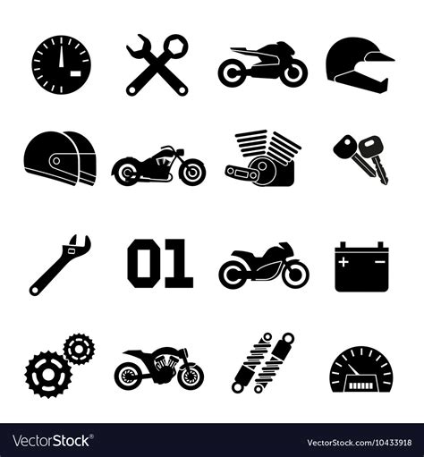Motorbike Motorcycle Race And Spare Parts Vector Image