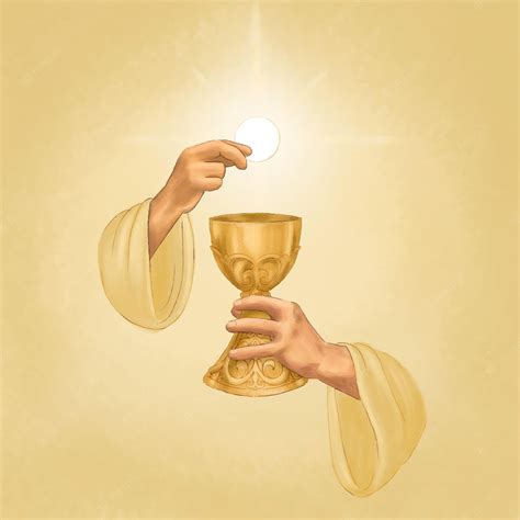 Premium Vector Sacred Host Consecration Of Bread And Wine In The