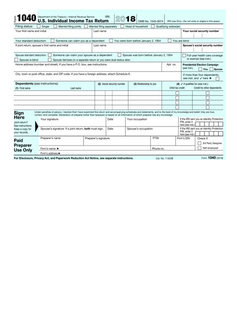 2018 Form Irs 1040 Fill Online Printable Fillable Blank Pdffiller