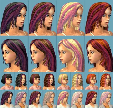 Mod The Sims Pink And Purple Punky Streaked Hair