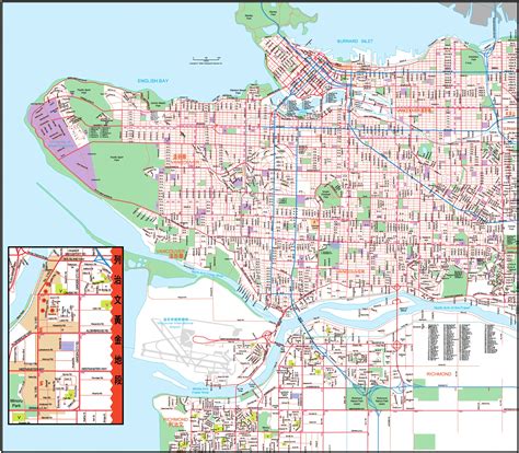 Vancouver Canada City Map Guide Map Vancouver New Westminster