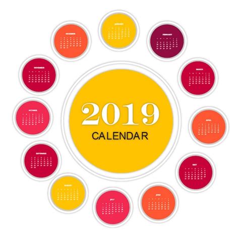 Premium Vector Vector 2019 Calendar