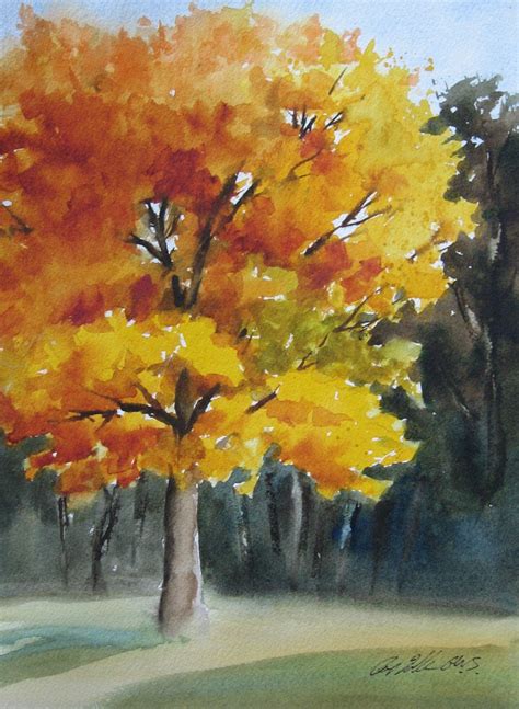 How To Paint Autumn Trees In Watercolour Franklin Morrisons Coloring