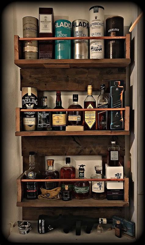 Rustic Whiskey Rack For The Whisky Or Bourbon Guys N Girls Upcycled