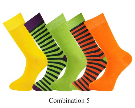 Mysocks 5 Pairs Multi Colour Stripe Combed Cotton Socks T Etsy Uk
