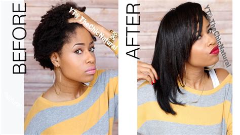 Hair cream works well for most hair lengths. How To: Straightening My Natural Hair - YouTube