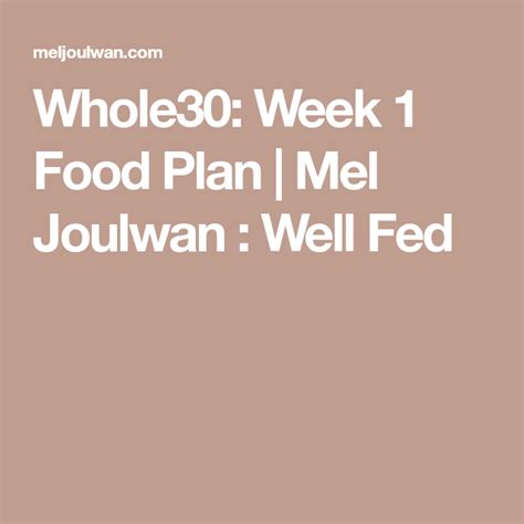 Whole30 Week 1 Food Plan Meal Planning Whole 30 Meal Plan Whole 30