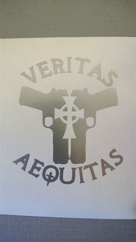 Veritas Aequitas Pistols Vinyl Decal Sticker Etsy
