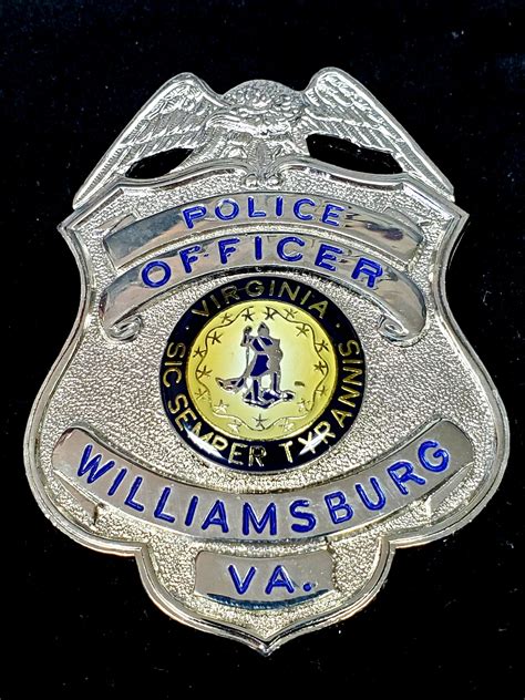 Williamsburg Virginia Police Officer Gode Collectors Badges