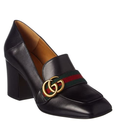 Gucci Gucci Gg Web Leather Mid Heel Loafer Shoes Pumps And High Heels