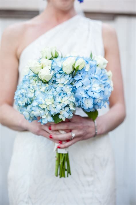 Florida Blue Hydrangea Bouquet With Roses