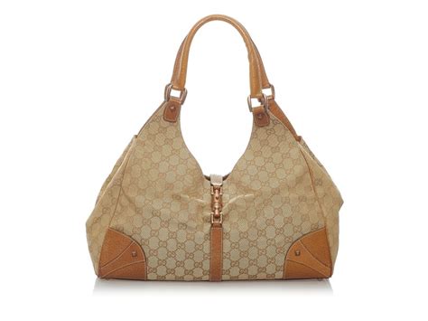 Gucci Gg Canvas Nailhead Jackie Shoulder Bag