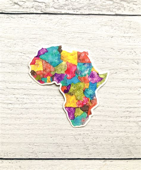 Africa Sticker Patchwork Pattern Africa Decal World Travel Etsy