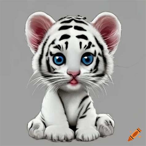 Cute White Baby Tiger On Craiyon