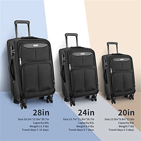 Showkoo Luggage Sets 3 Piece Softside Expandable Lightweight Durable
