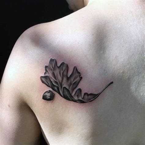 The amazing design in this lower back tattoo uses a pattern of many leaves to make up the face of the ancient green man. 60 Leaf Tattoo Designs For Men - The Delicate Stages Of Life