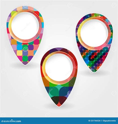 Set Of Bright Map Pointers Marker Icons Vector Stock Vector