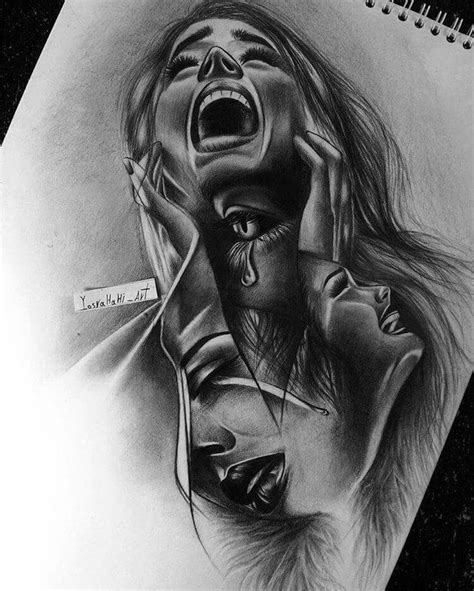 Emotional Face Art Quotes Dark Art Tattoo Dark Art Drawings Cool