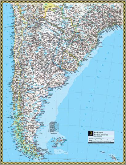 Southern South America Wall Map By National Geographic Mapsales