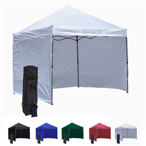 Patio canopy gazebos that work great with outdoor furniture, and gazebo tents that can bring shade or rain shelter. White 10x10 Pop Up Canopy Tent With 3 Side Walls - Compact ...