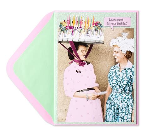 Happy birthday old lady, thank you for always showing us kindness through and through too. Cake Hat Lady Humor Price $3.95 | Funny birthday cards ...