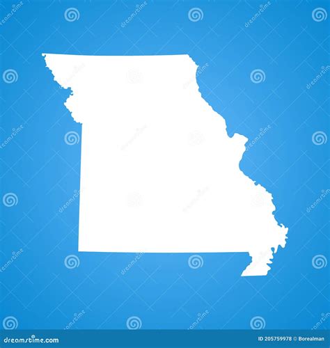 Map Of The Missouri Stock Vector Illustration Of States 205759978