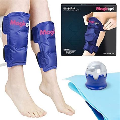 Shin Splint Relief Hot And Cold Packs Cryoball And Stretch Bands For Shin