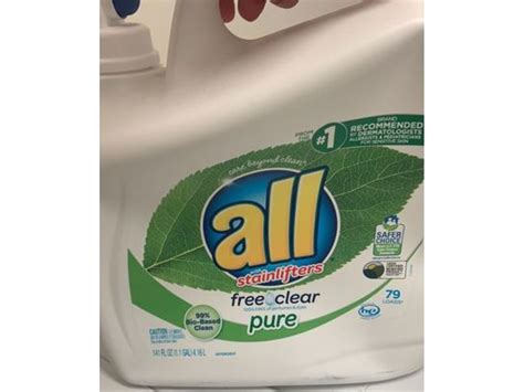 All Liquid Laundry Detergent Free And Clear Pure 79 Loads 141 Fl Oz