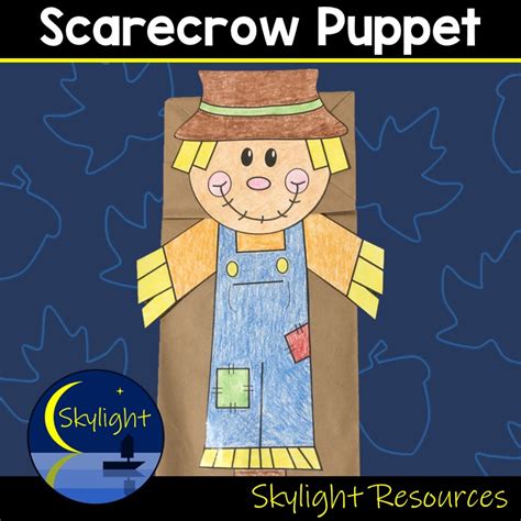 Scarecrow Paper Bag Puppet Fall Craft Activity Made By Teachers