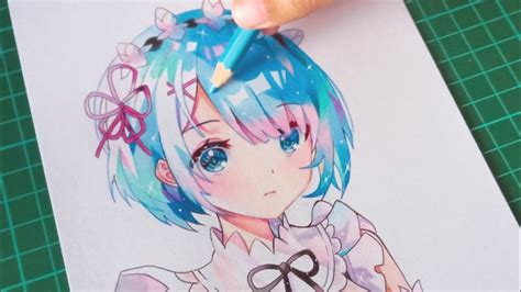 Speed Drawing Rem Re Zero How To Draw Rem Youtube