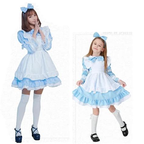 Parent Child Anime Maid Cos Costume Halloween Cosplay Adult Disfraces