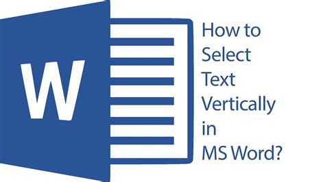 How To Select Text Vertically In Ms Word Youtube