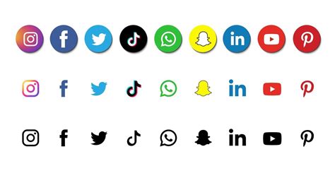 Social Media Logos And Icons Collection 3218709 Vector Art At Vecteezy