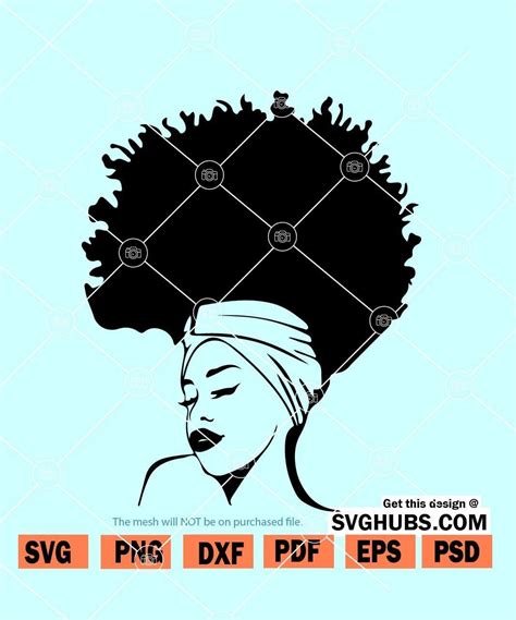 Strong Afro Woman Svg