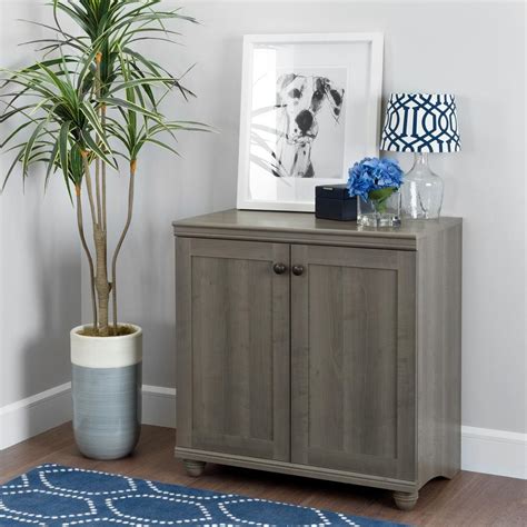 South Shore Hopedale Gray Maple 2 Door Storage Cabinet 10323 The Home