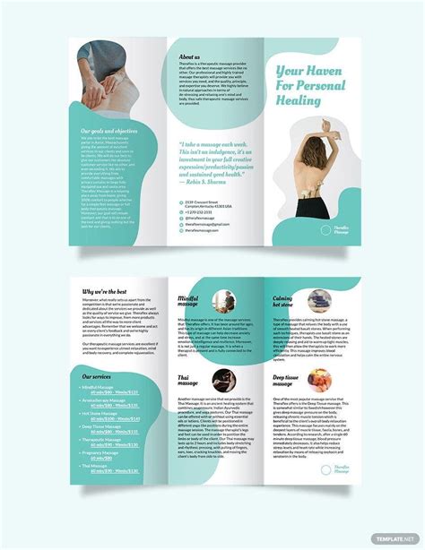 Simple Massage Therapy Tri Fold Brochure Template Download In Word