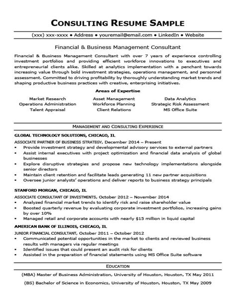 Consulting Resume Sample And Writing Tips Resume Companion