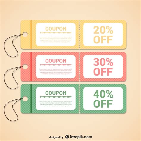Discount Coupons Templates Vector Free Download