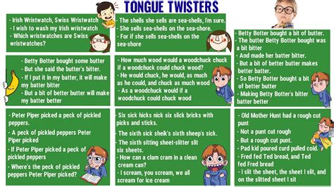 How to teach tongue twisters to kids. Tongue Twisters: 65 Popular Tongue Twisters to Improve ...