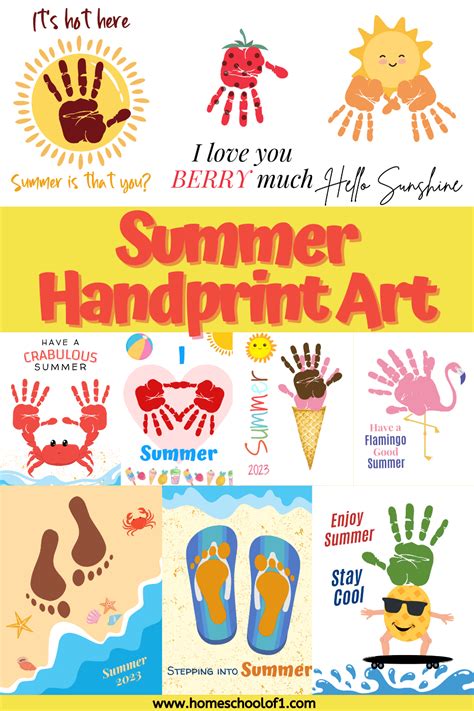 Summer Handprint Art 10 Free Templates