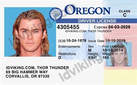Oregon Or Drivers License Psd Template Download Idviking Best